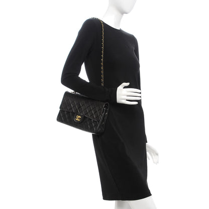 Chanel Lambskin Quilted Medium Double Flap Black 2 of 15