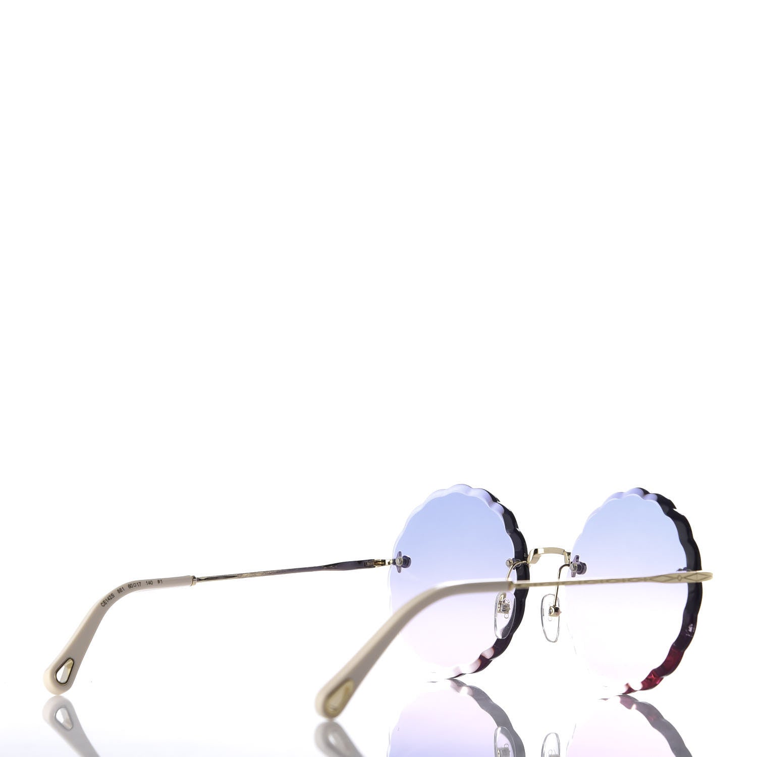 Chloe Rosie Bevelled Round Sunglasses CE142S Gold Gradient Pink 4 of 7