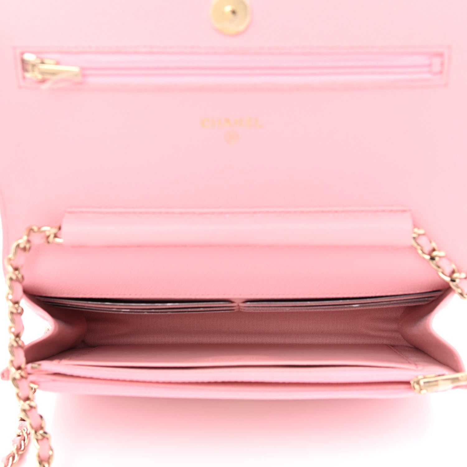 Chanel Caviar Quilted Wallet on Chain WOC Light Pink 5 of 12