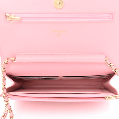 Chanel Caviar Quilted Wallet on Chain WOC Light Pink 5 of 12