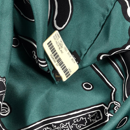 Hermes Silk Serio Ludere Scarf 90 Vert Black White 4 of 4