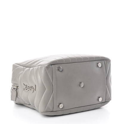 Saint Laurent Calfskin Y Quilted Monogram Medium Loulou Bowling Bag Light Grey 4 of 9
