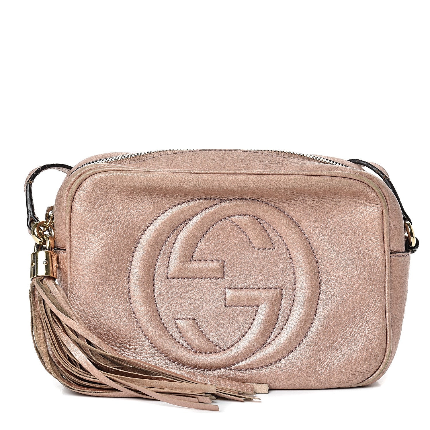 Gucci Metallic Pebbled Calfskin Small Soho Disco Bag Pink 1 of 23