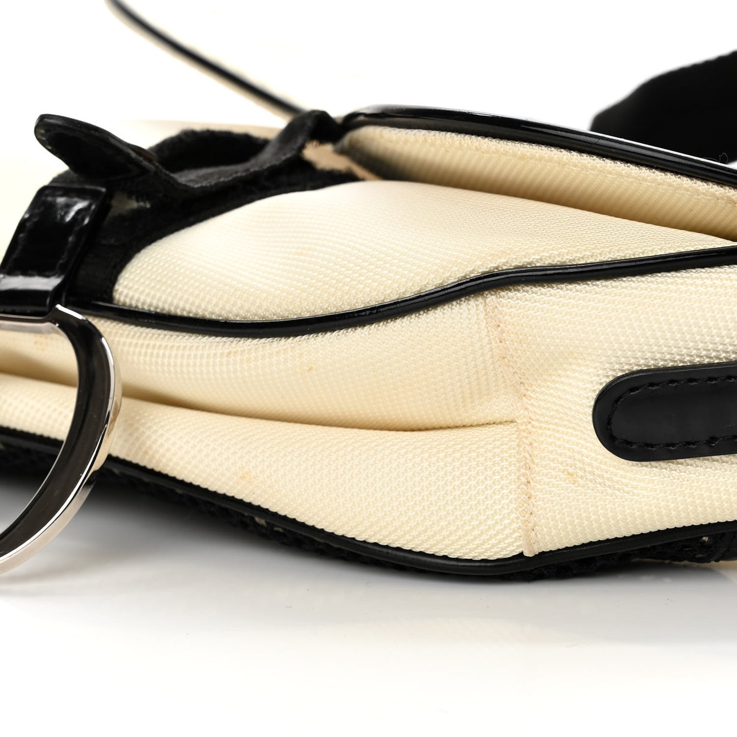 Canvas Mesh Sport Saddle Bag White Black