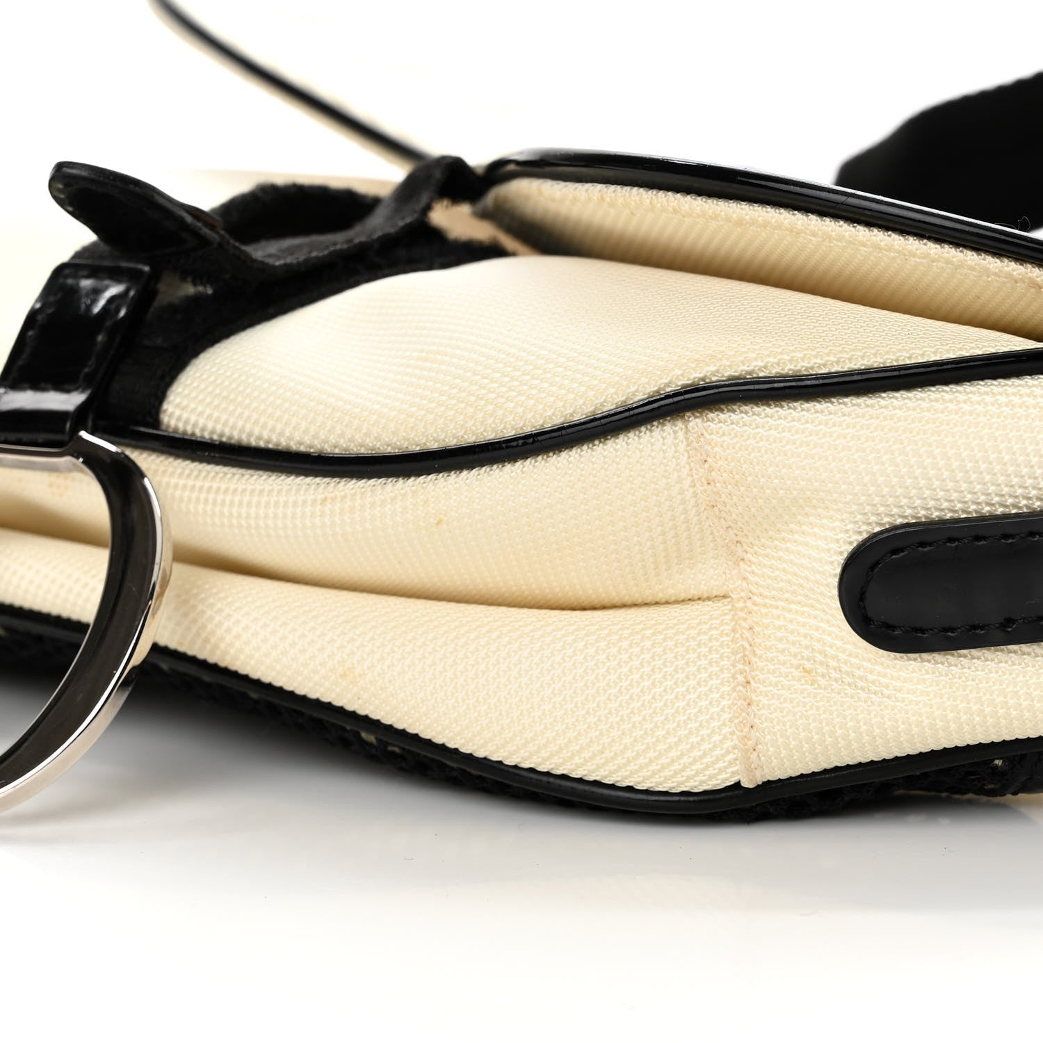 Christian Dior Canvas Mesh Sport Saddle Bag White Black 10 of 13