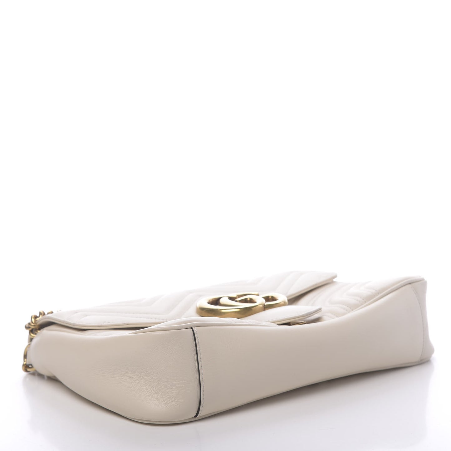 Calfskin Matelasse Medium GG Marmont Shoulder Bag White
