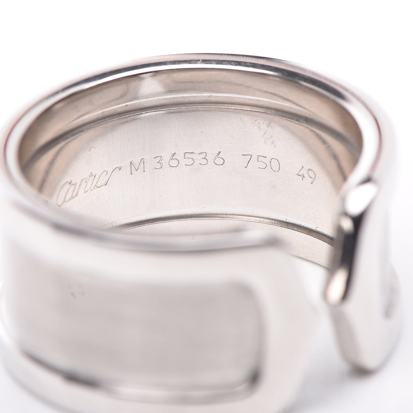 18K White Gold 10mm Logo De Ring 49 4.75