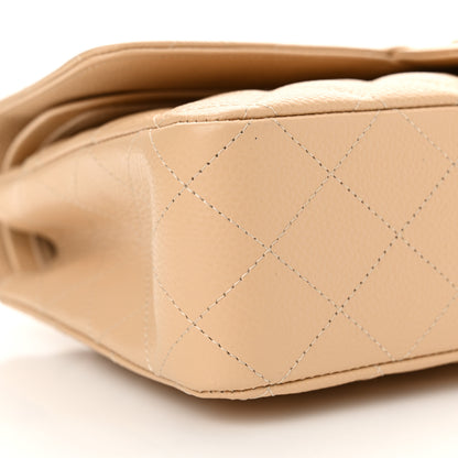 Chanel Caviar Quilted Medium Double Flap Beige 9 of 10