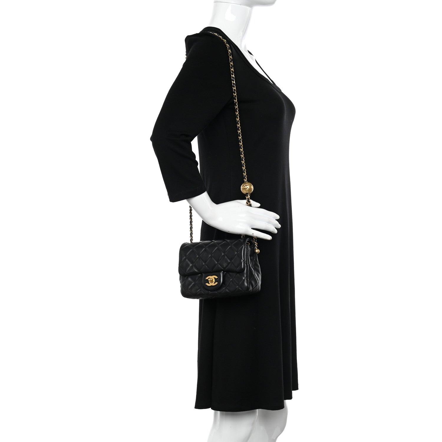 Chanel Lambskin Quilted Mini Pearl Crush Flap Black 2 of 10