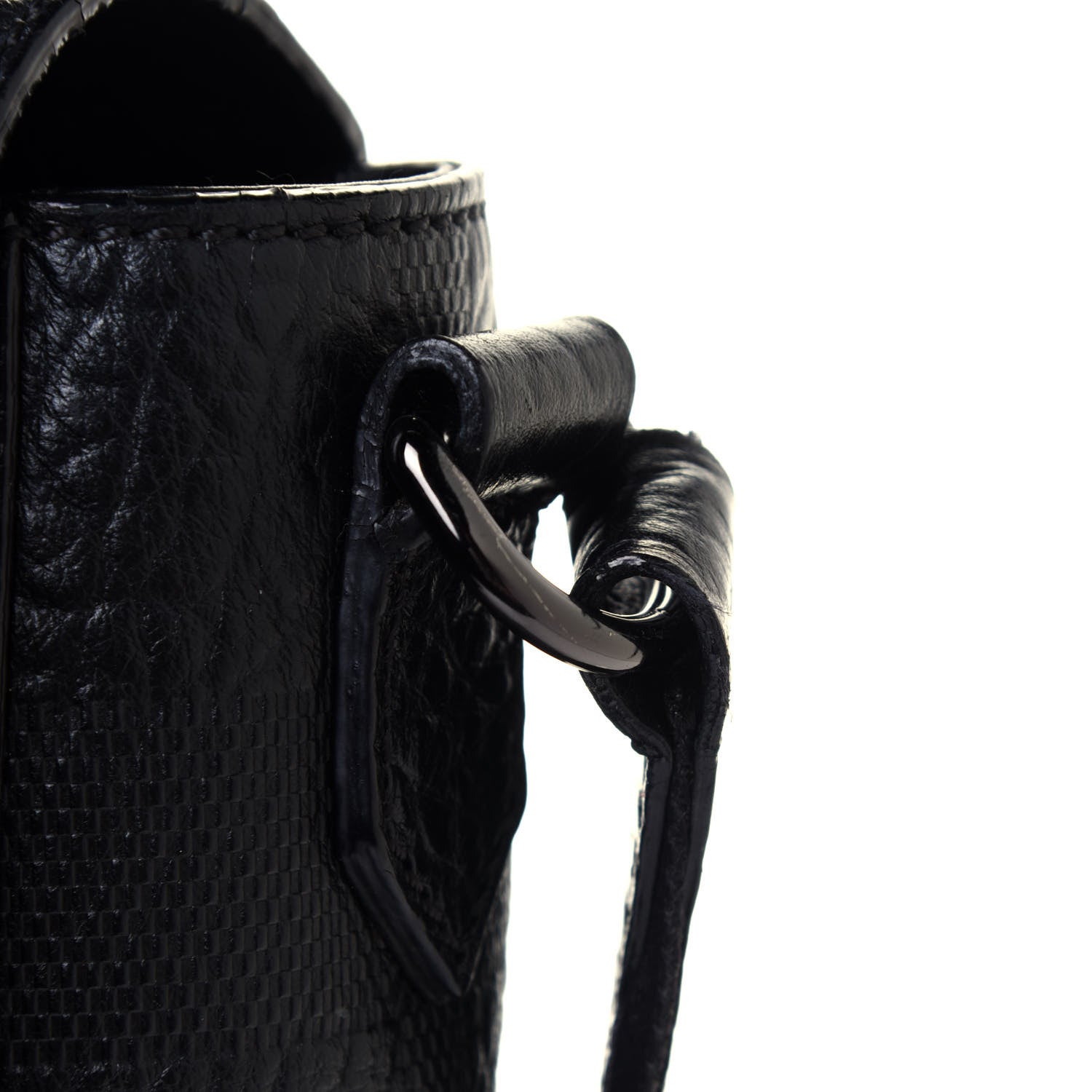 Burberry Heritage Grain Check Embossed Messenger Bag Black 5 of 5