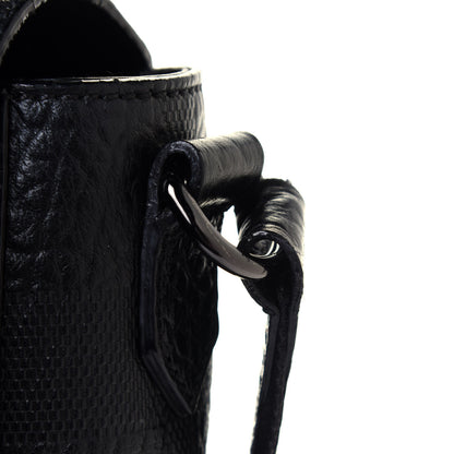 Burberry Heritage Grain Check Embossed Messenger Bag Black 5 of 5