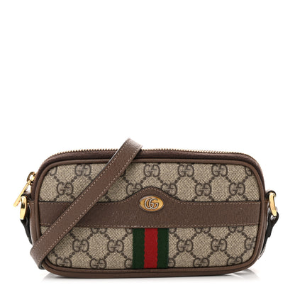 Gucci GG Supreme Monogram Web Mini Ophidia GG Bag Brown 1 of 15