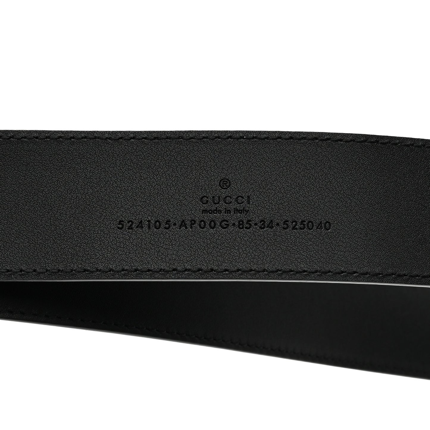 Moon Calfskin Torchon Double G Belt 85 34 Black
