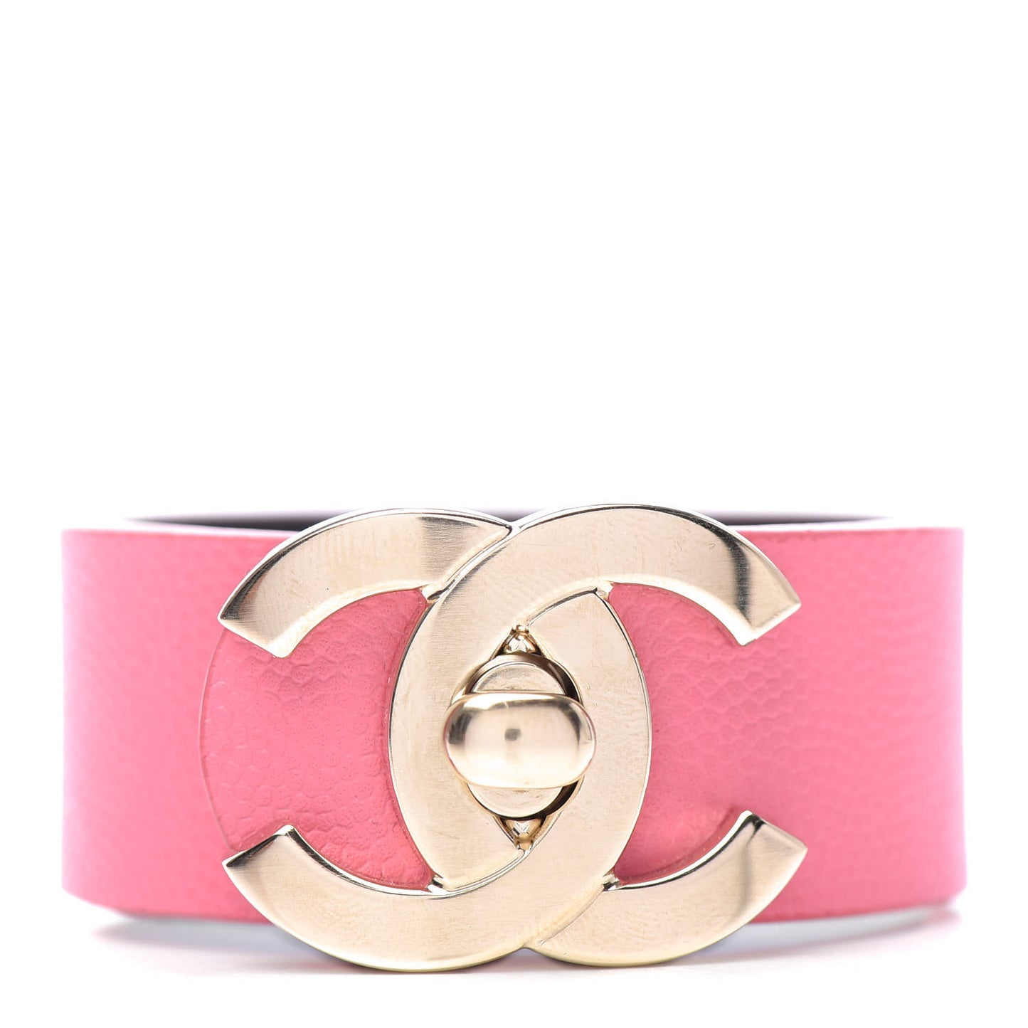 Caviar CC Turnlock Bracelet M Pink