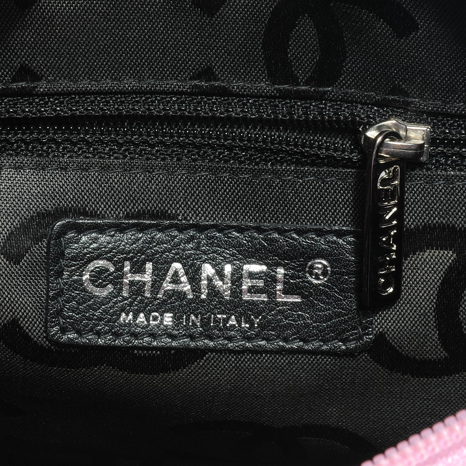 Chanel Calfskin Quilted Cambon Pochette Pink Black 9 of 9