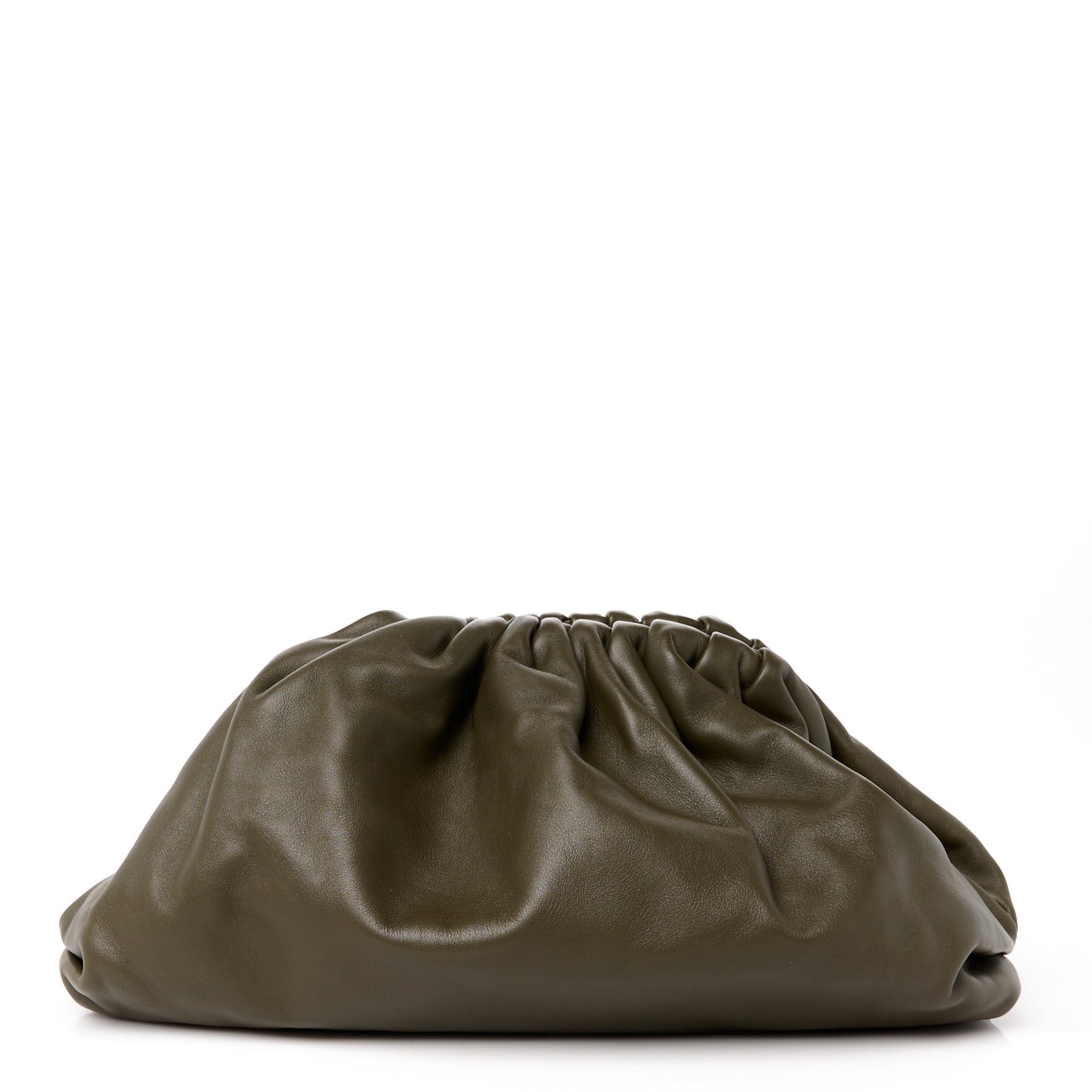 Smooth Butter Calf The Pouch Oversized Clutch Kaki Fondent