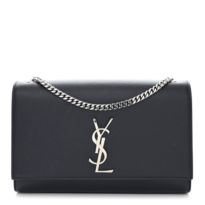 Saint Laurent Grain De Poudre Medium Classic Monogram Kate Satchel Deep Marine 1 of 10