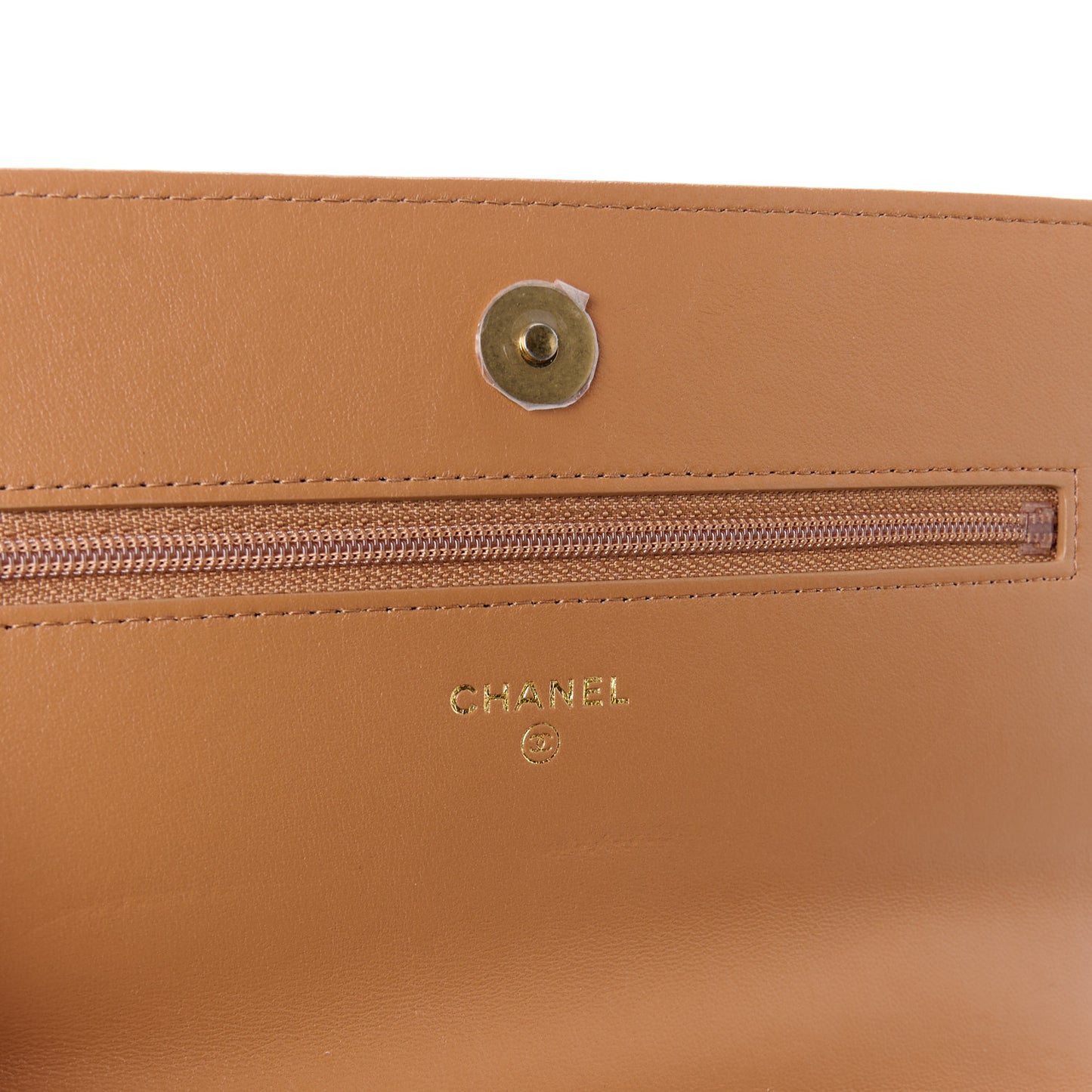 Lambskin Quilted Chanel 19 Wallet On Chain WOC Brown