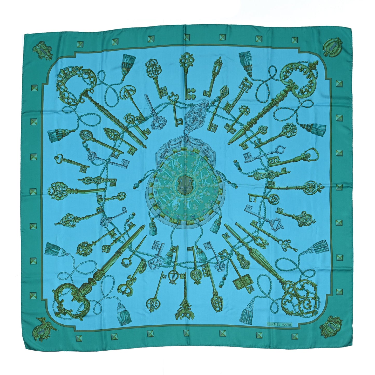 Silk Dip Dye Les Cles Shawl Giant Scarf 140 Turquoise Fonce Canard
