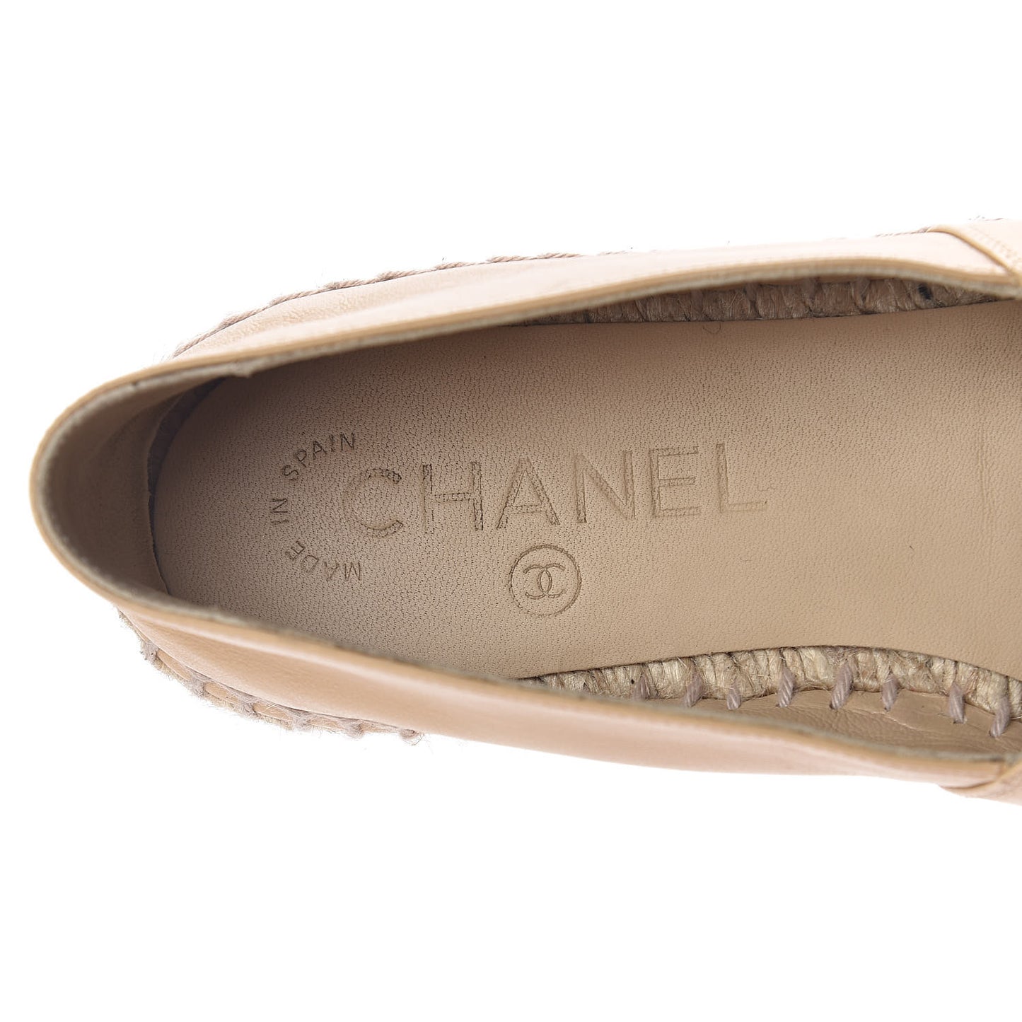 Lambskin CC Espadrilles 36 Beige Black