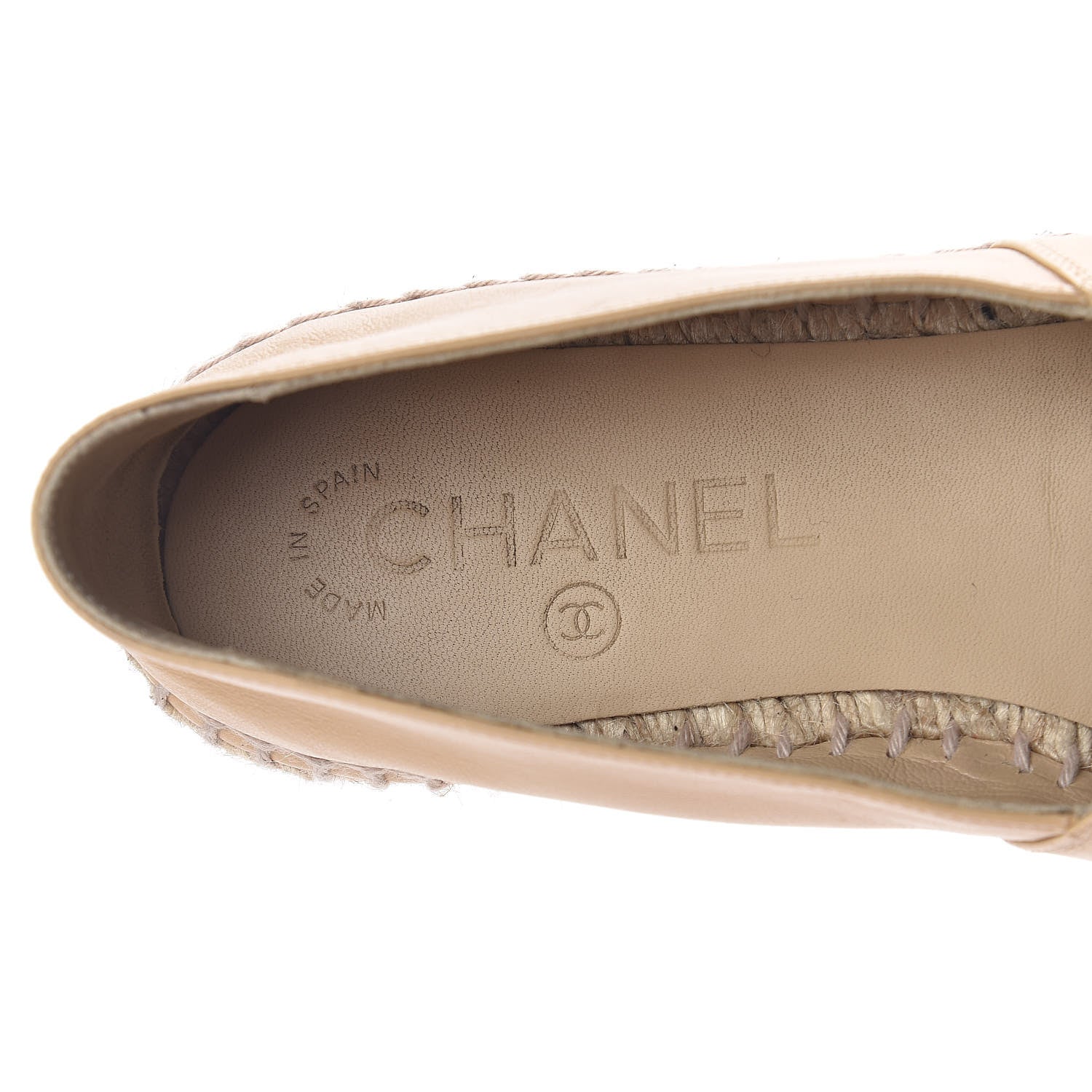 Chanel Lambskin CC Espadrilles 36 Beige Black 10 of 18