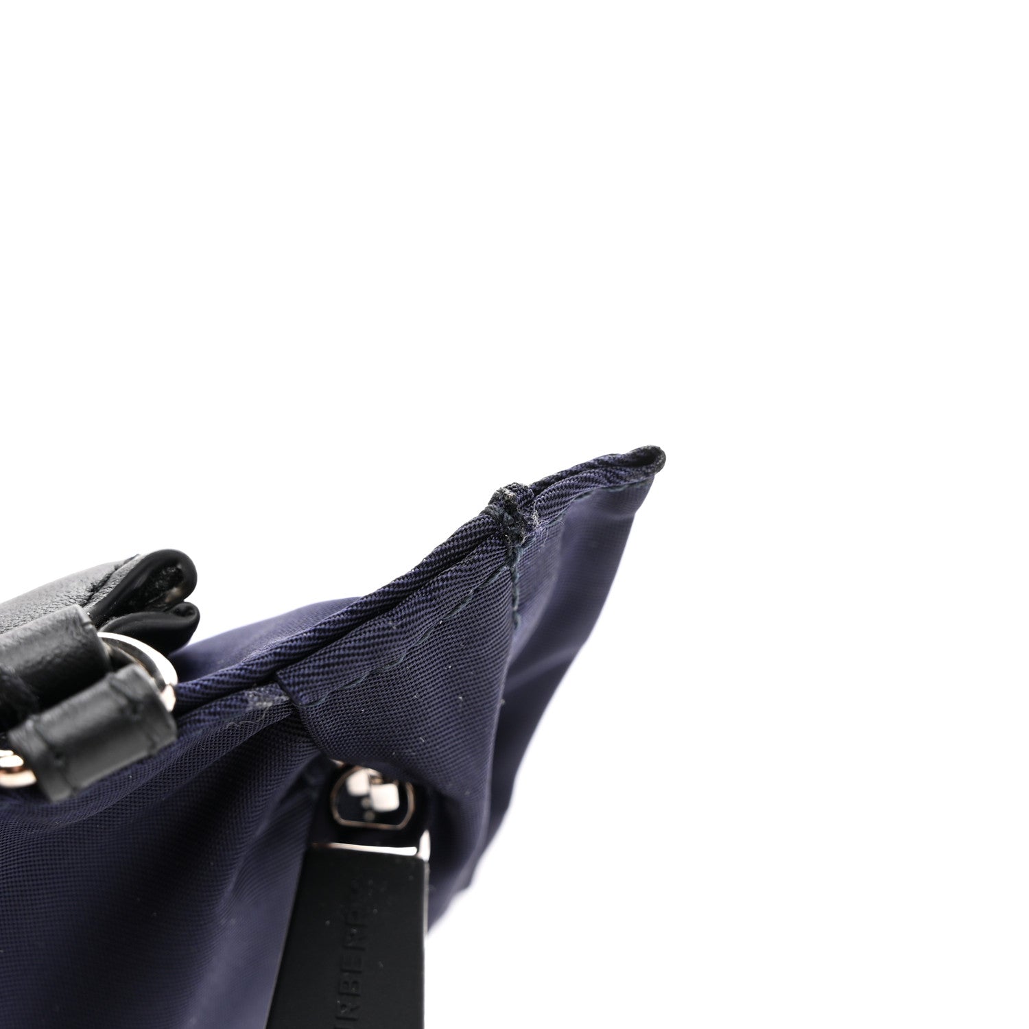 Burberry Nylon Vintage Check Print Logo Wristlet Navy 9 of 9