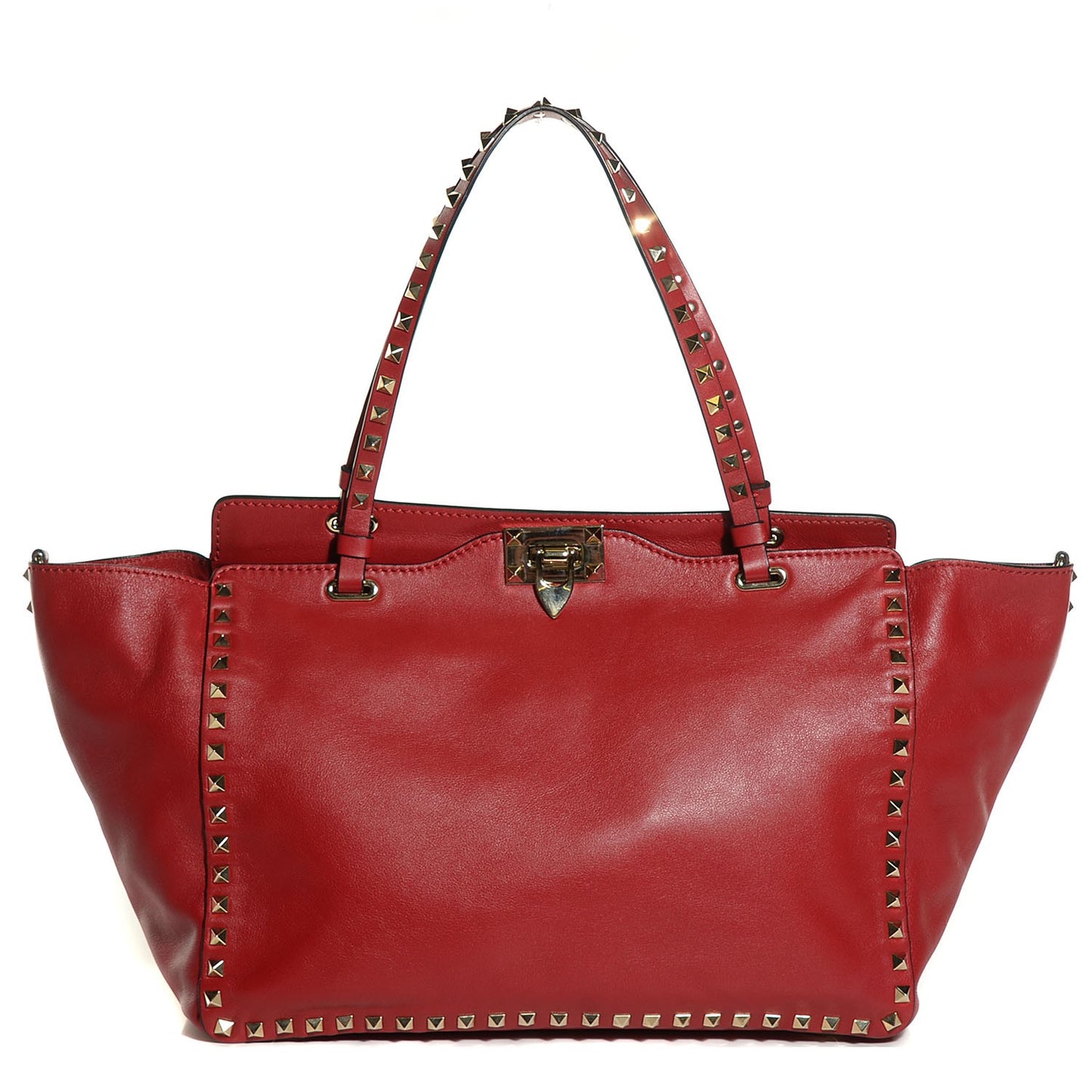 Vitello Medium Rockstud Tote Rosso Valentino
