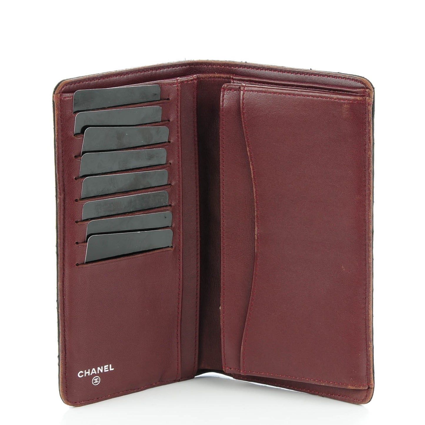 Lambskin Quilted Yen Wallet Black