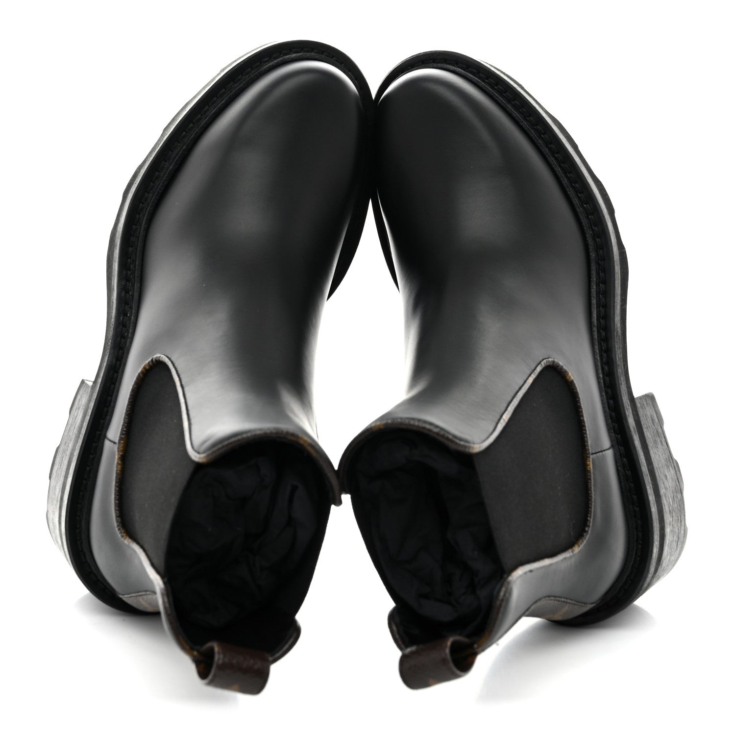 Louis Vuitton Calfskin Monogram Beaubourg Ankle Boots 37 Black 2 of 9
