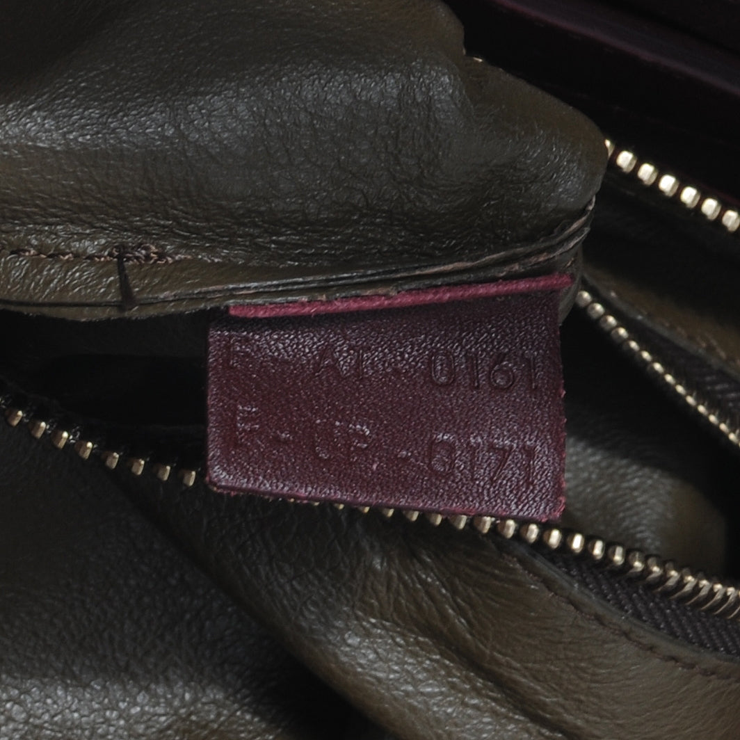 Smooth Calfskin Shoulder Luggage Burgundy