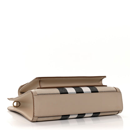 Burberry Smooth Calfskin Canvas Check Mini Pocket Bag Dusty Sand Soft Fawn 4 of 9