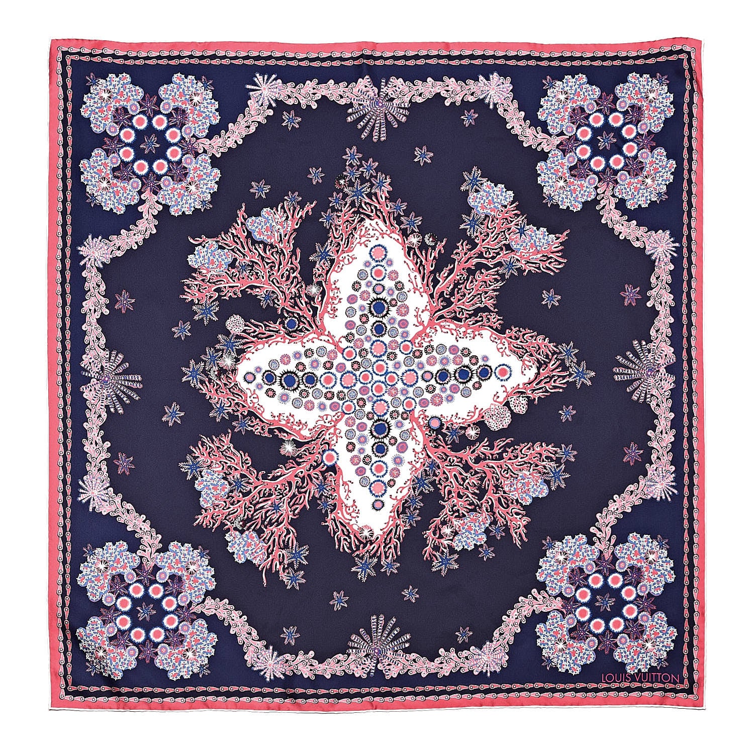 Louis Vuitton Silk Shawl Navy 1 of 5