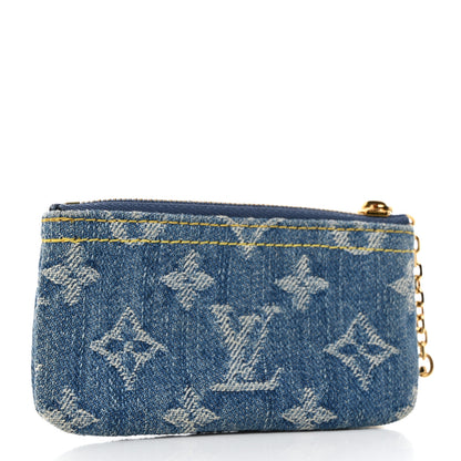 Louis Vuitton Monogram Denim Key Pouch Denim Blue 3 of 7