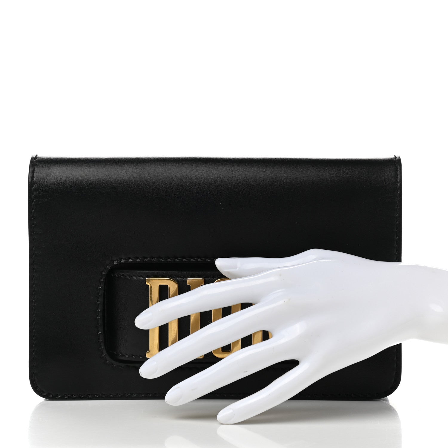 Christian Dior Smooth Calfskin Dio(r)evolution Flap Clutch Black 2 of 8