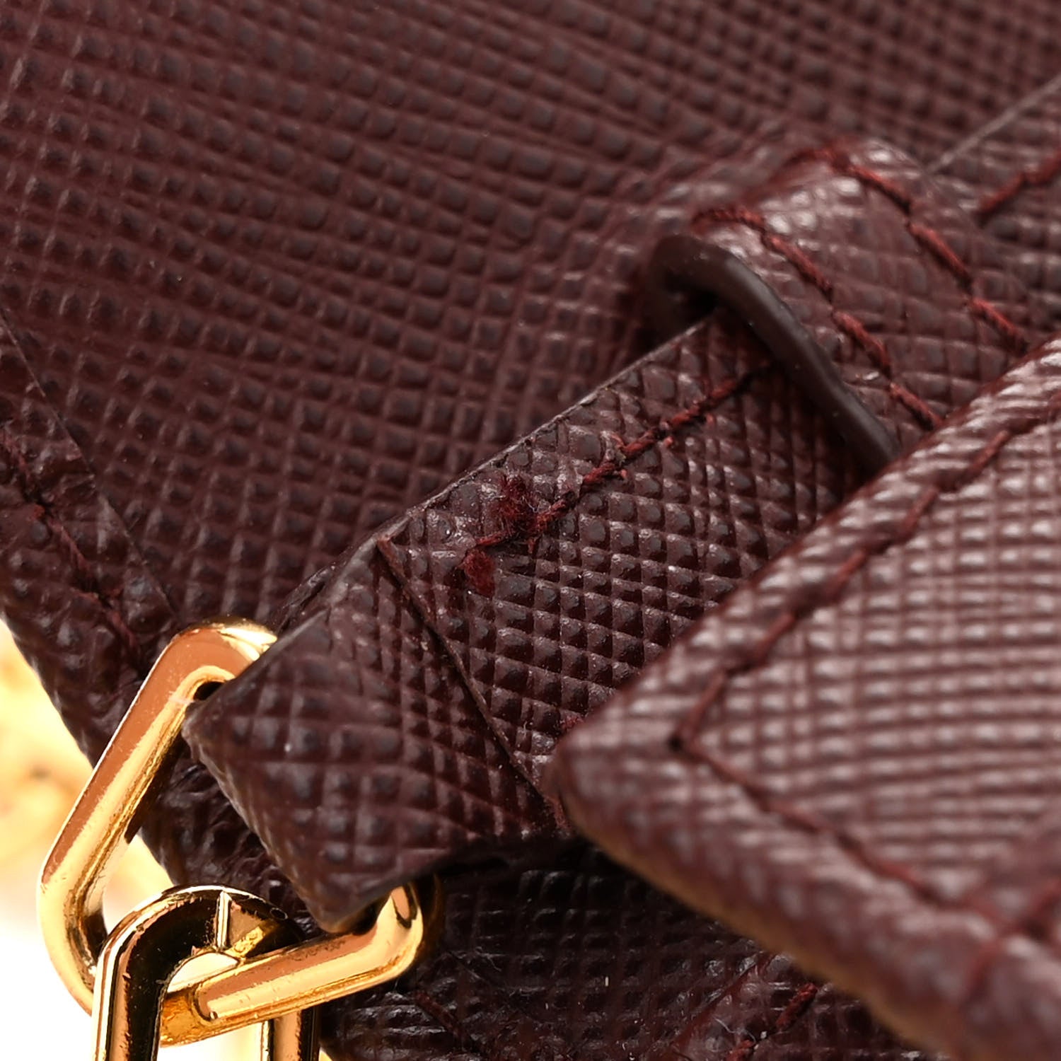 Prada Saffiano Metal Large Chain Wallet Granato 10 of 11