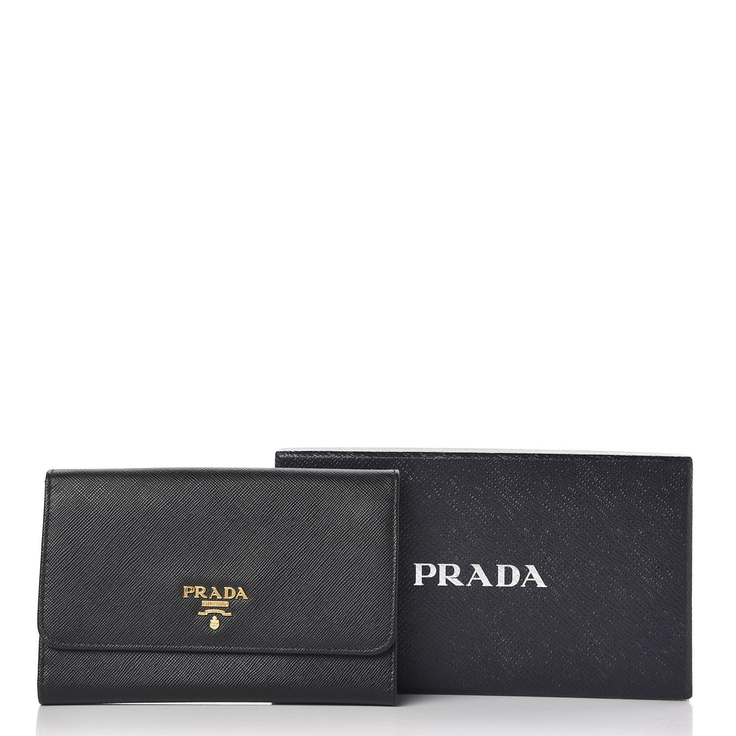 Prada Saffiano Metal Flap Wallet Black 7 of 7