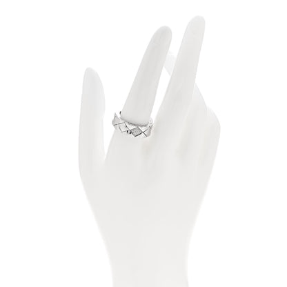 Chanel 18K White Gold Diamond Matelasse Ring 55 7.25 2 of 5