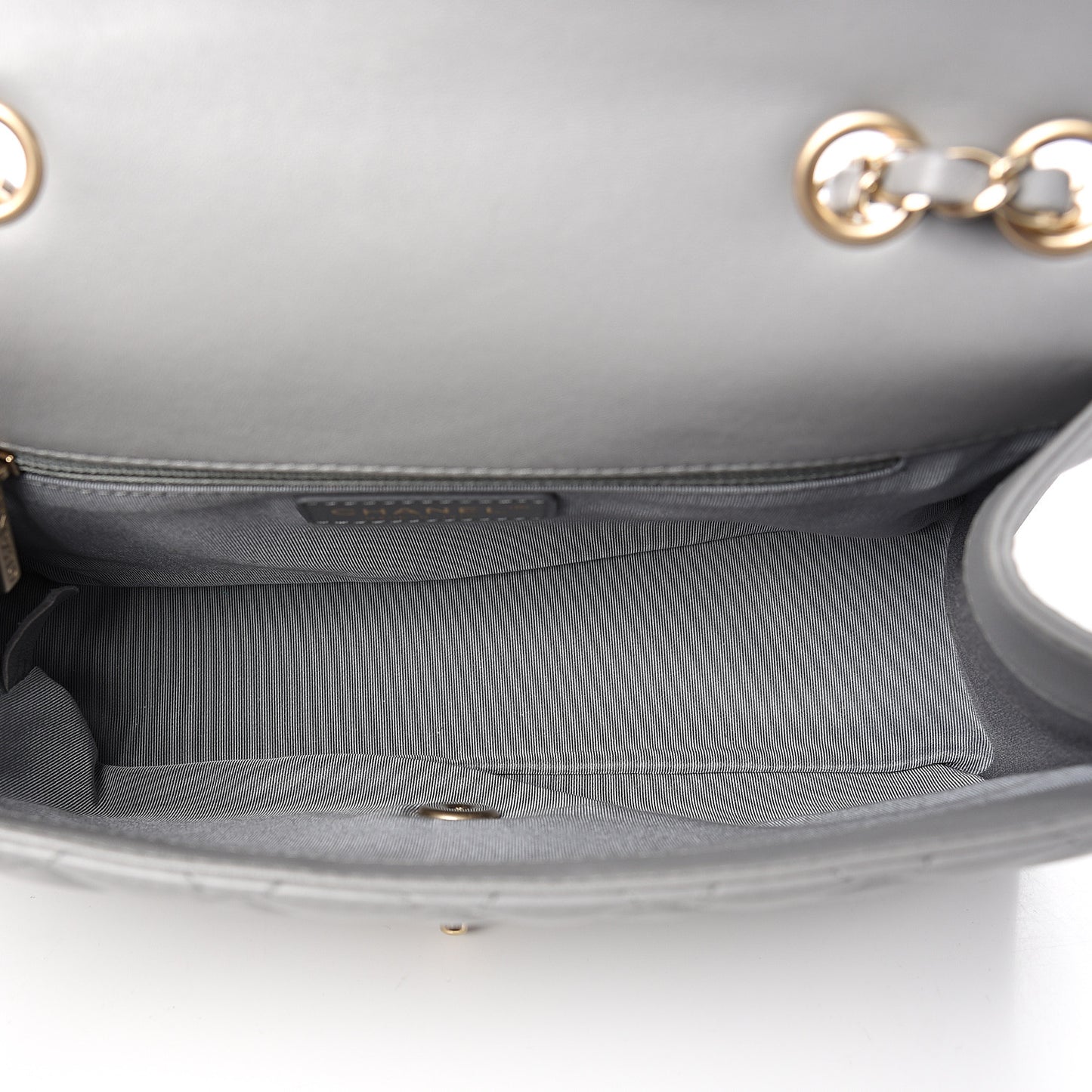 Lambskin Quilted Medium Mademoiselle Chic Flap Gris
