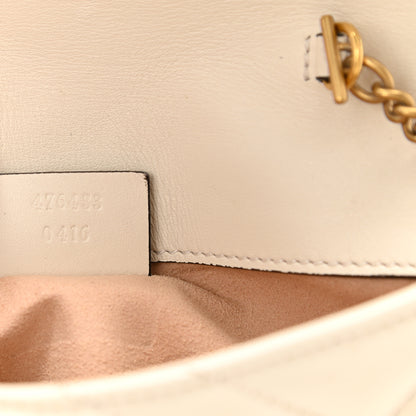 Gucci Calfskin Matelasse Super Mini GG Marmont Shoulder Bag White 7 of 10