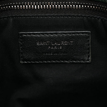 Saint Laurent Crinkled Lambskin Matelasse Monogram Medium Niki Chain Satchel Dark Green 6 of 11