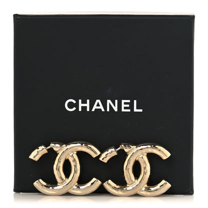 Chanel Metal Large CC Earrings Light Gold 5 of 5