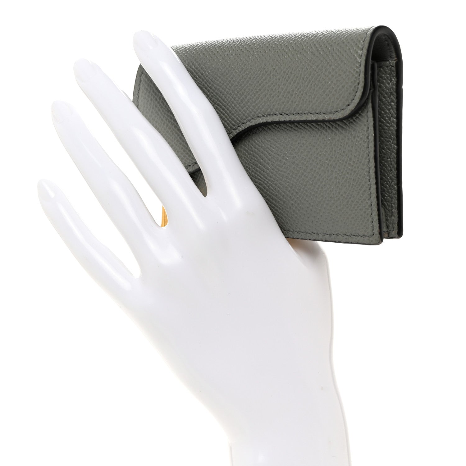 Christian Dior Grained Calfskin Saddle Card Holder Gray 2 of 8