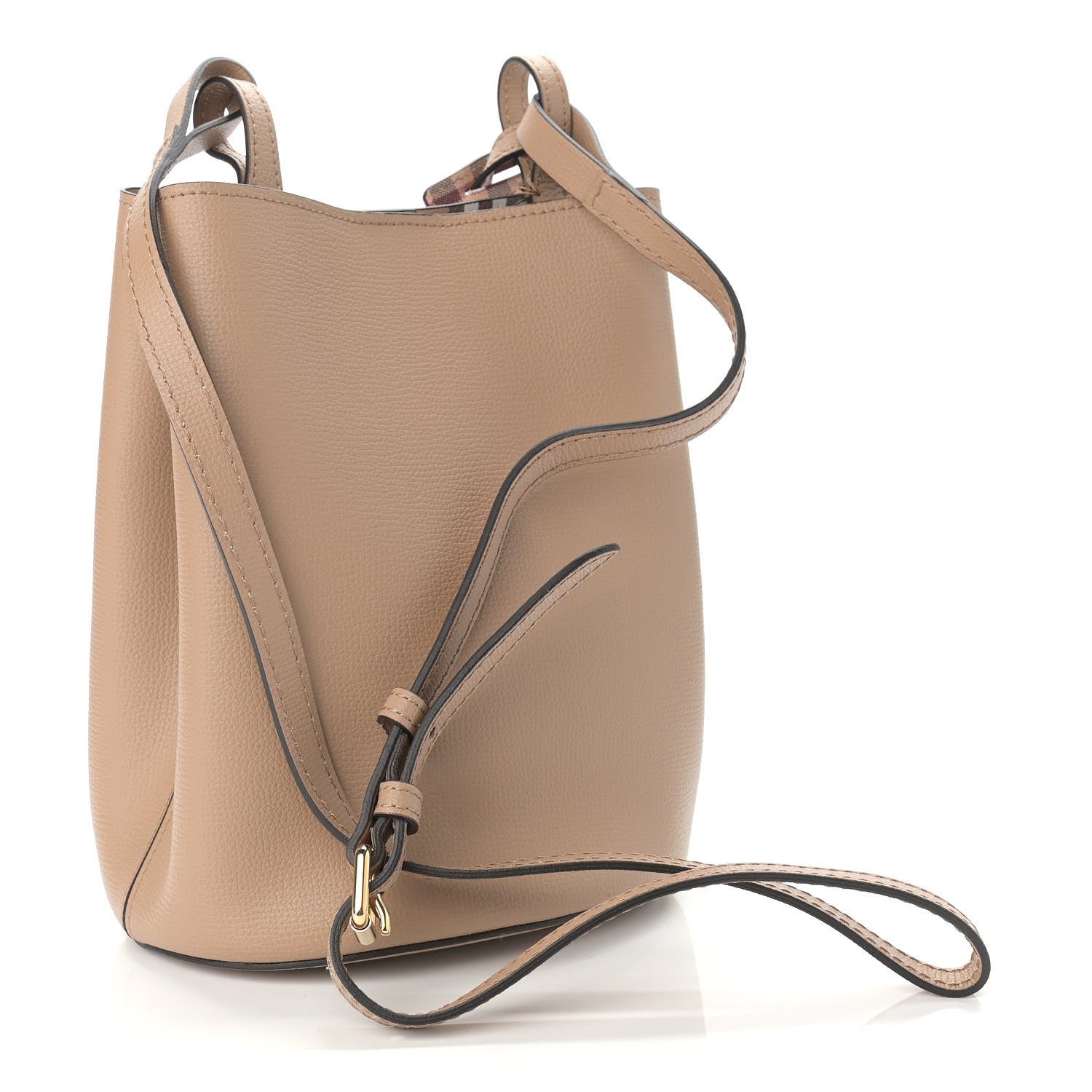 Burberry Haymarket Check Colours Small Lorne Bucket Crossbody Beige 3 of 10