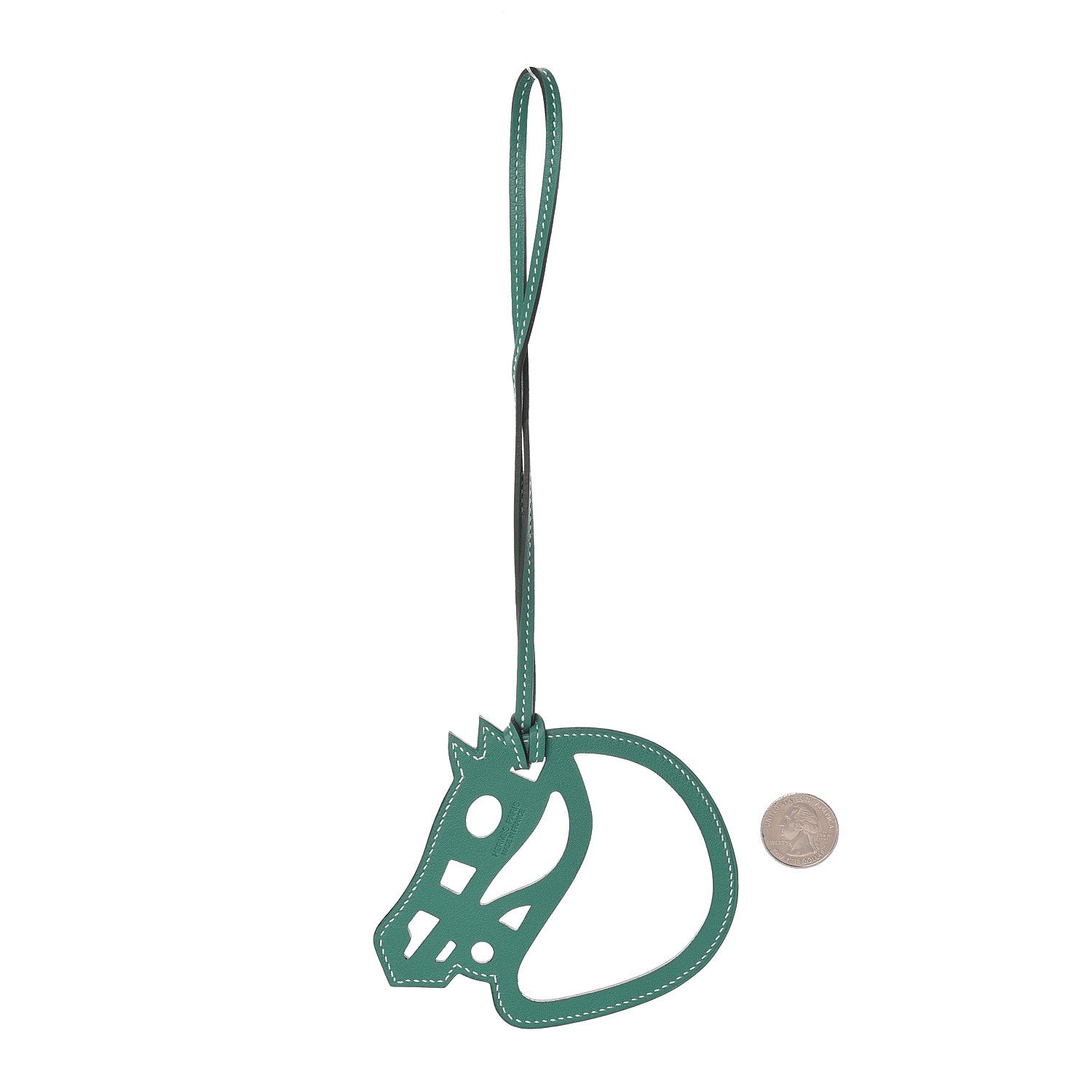 Hermes Swift Paddock Cheval Horse Bag Charm Vert Vertigo 2 of 4