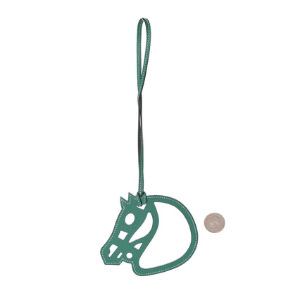 Hermes Swift Paddock Cheval Horse Bag Charm Vert Vertigo 2 of 4