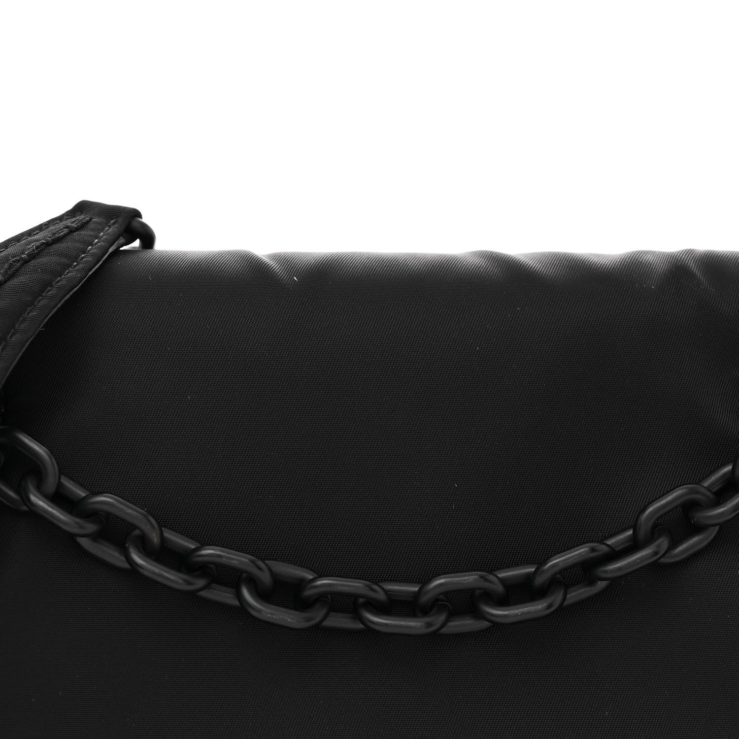 Prada Nylon Tessuto Chain Shoulder Bag Black 8 of 10