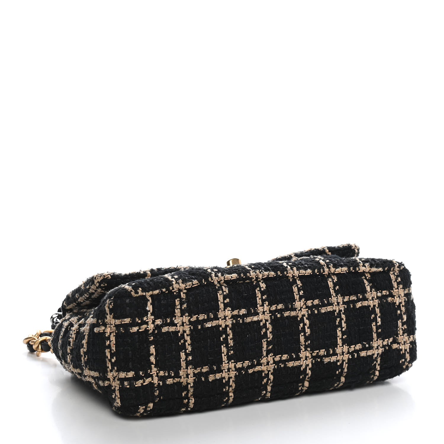 Chanel Tweed Quilted Medium Chanel 19 Flap Black Beige 4 of 9