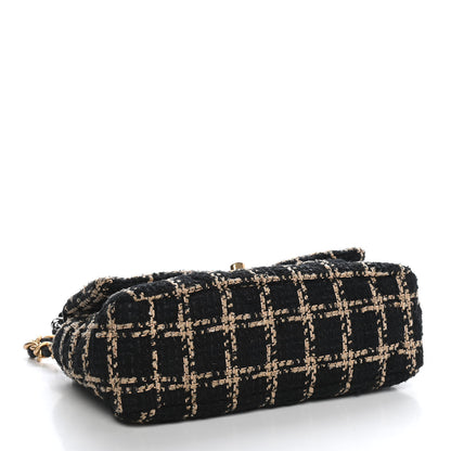 Chanel Tweed Quilted Medium Chanel 19 Flap Black Beige 4 of 9