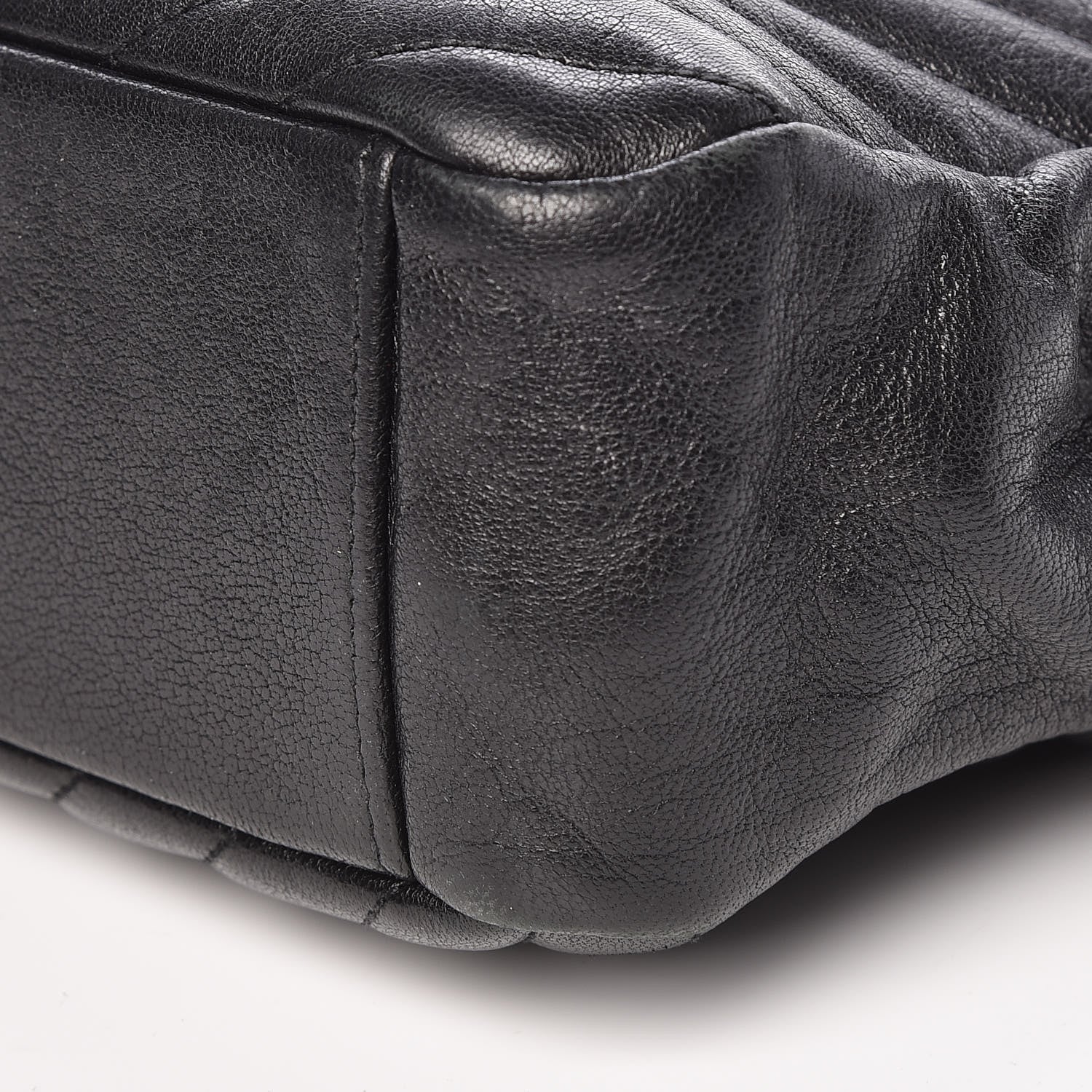 Saint Laurent Sheepskin Matelasse Chevron Monogram Large College Satchel Black 10 of 12