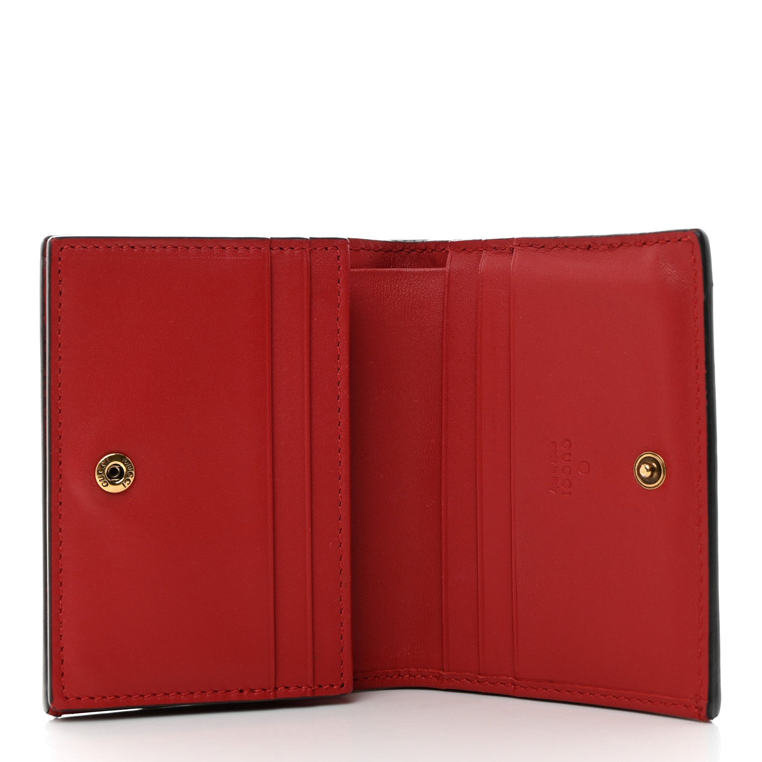 Gucci Calfskin Queen Margaret Card Case Wallet Blue Agata Hibiscus Red Mystic White 5 of 7